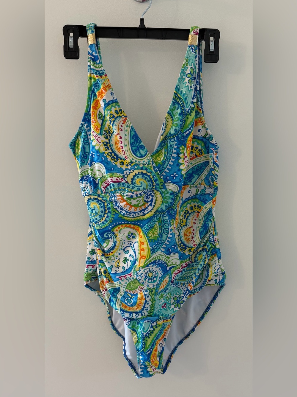 Ralph Lauren Paisley Blue Green One-Piece Underwire Swim Suit
